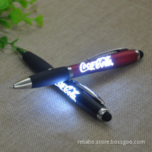 LED Light Rubber Grip Engraved Logo Ball Pen